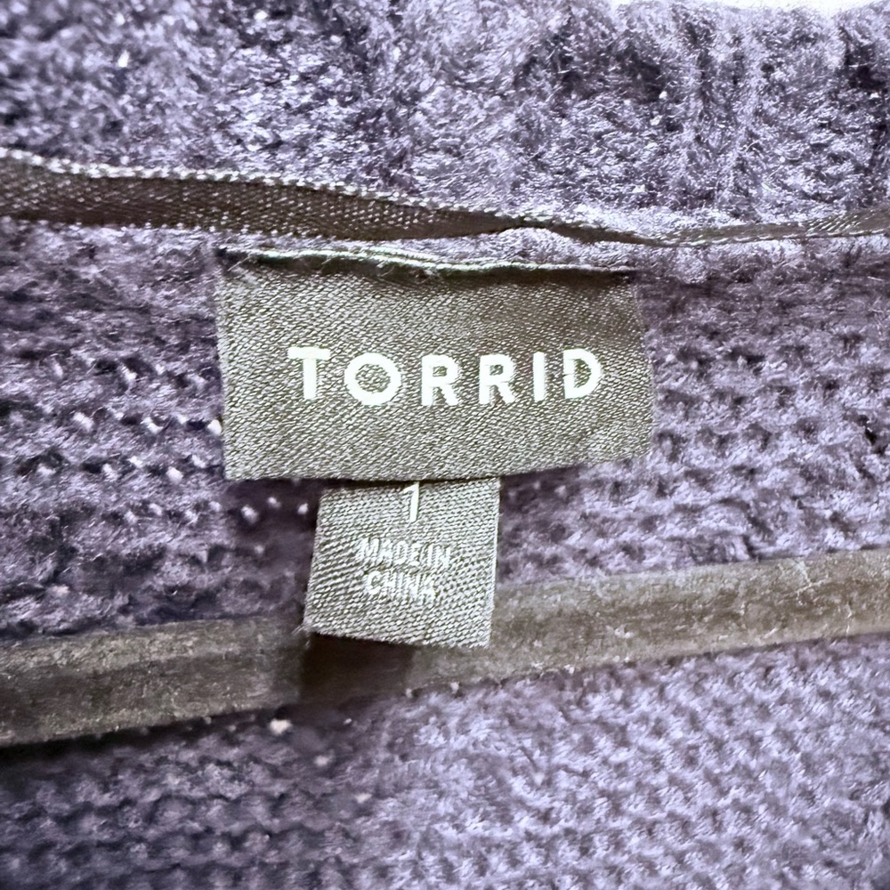 Torrid Deep Blue Cable Knit Cardigan - Picture 5 of 12